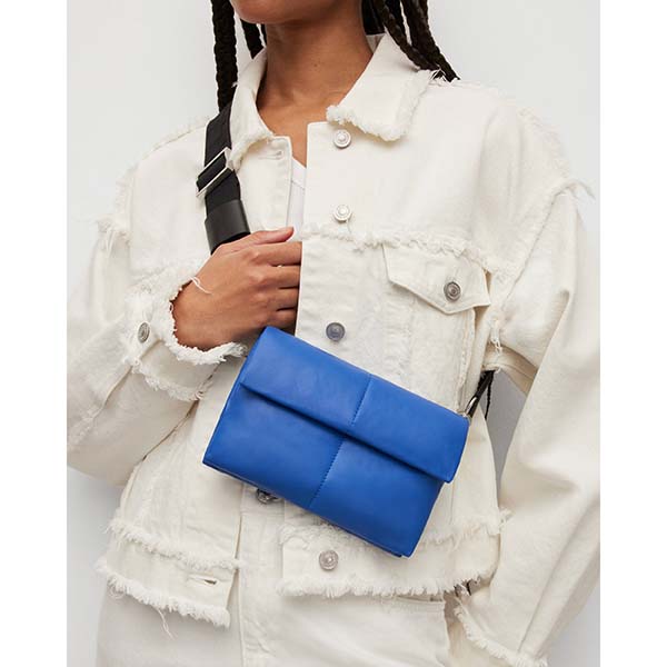 Allsaints Australia Womens Ezra Leather Quilted Crossbody Bag Blue AU81-345